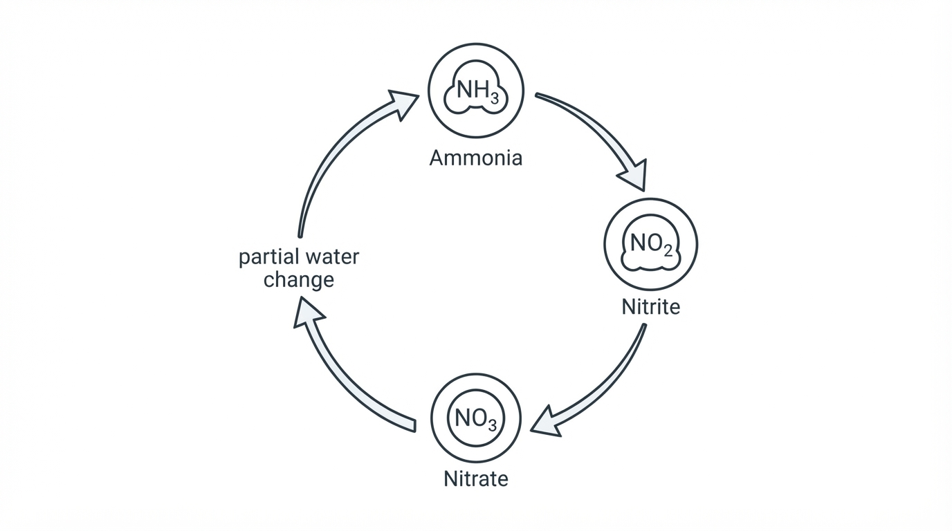 Workflow diagram for betta fish tank.